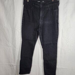 Old Navy High-Rise Straight Womens Jeans Black (Size 16)